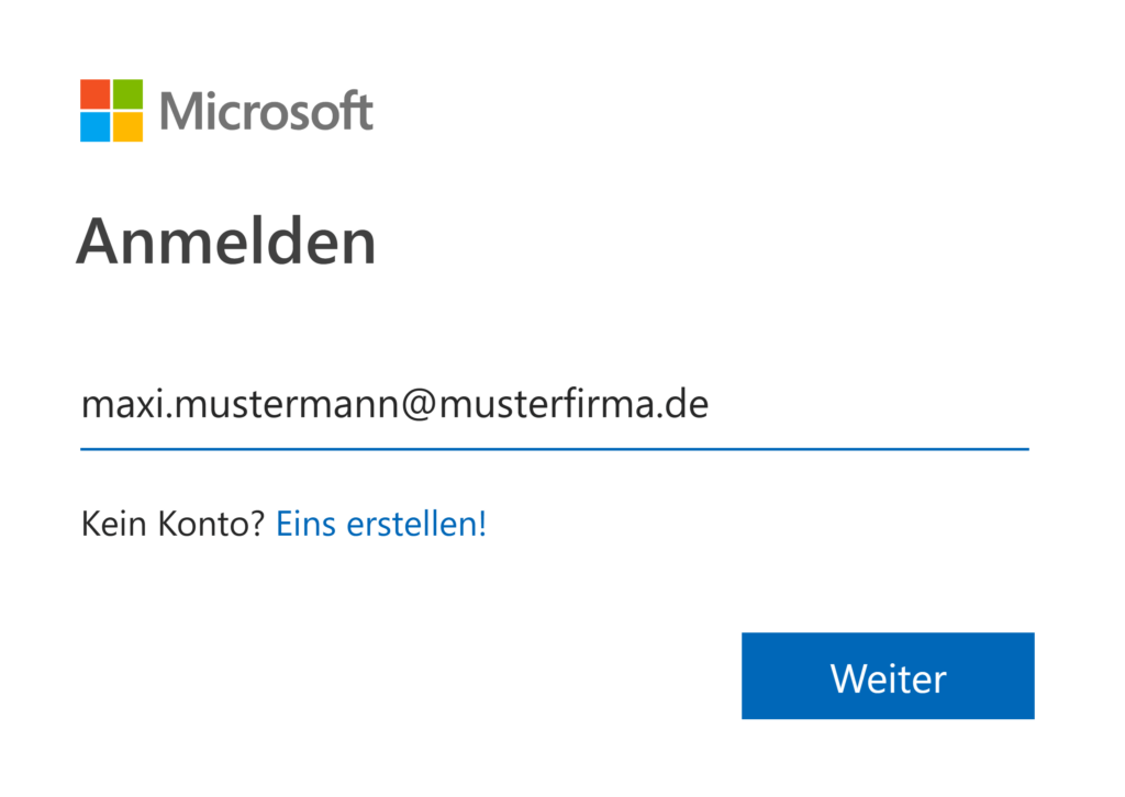 Anmelden mit Microsoft-Konto