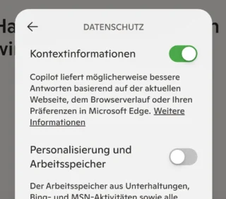 Kontextinformationen erlauben