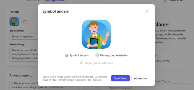 Symbol für Agent auswählen