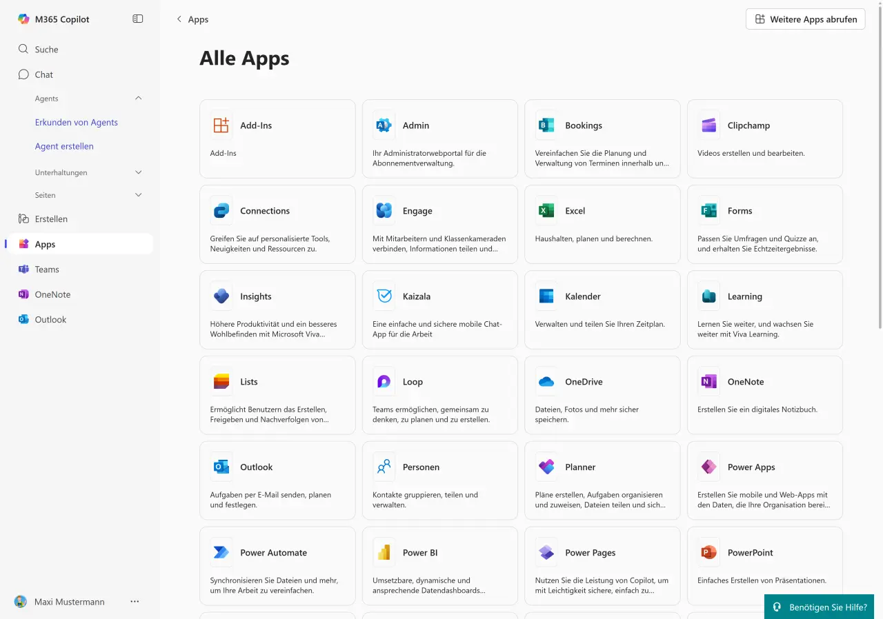 Alle Apps in Microsoft 365