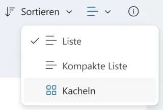 Ansicht anpassen