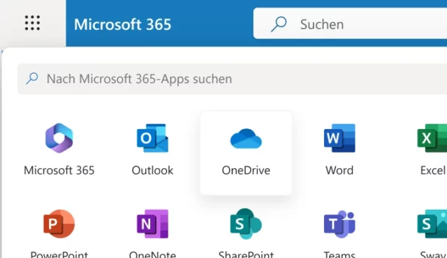 OneDrive im App-Menü von Microsoft 365