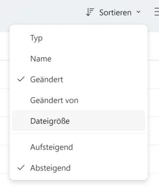 Dateien sortieren