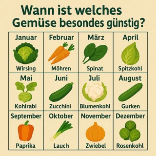 Infografik über Gemüsepreise
