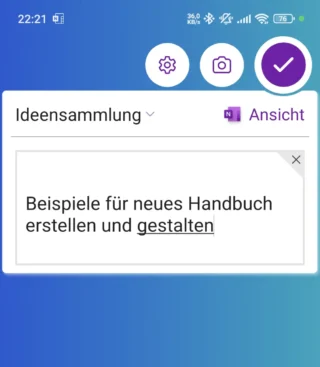 OneNote-Floatie für Android