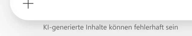 Hinweis unter dem Eingabefeld von Microsoft 365 Copilot