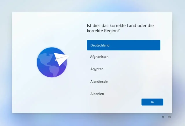 Einrichtung von Windows 11 beginnen