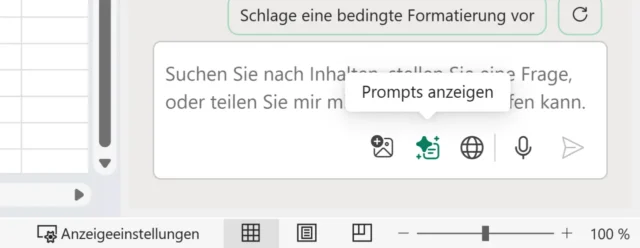 Funktionen im Eingabefeld