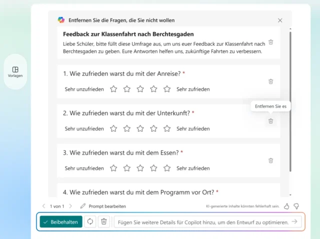 Entwurf für Formular bearbeiten
