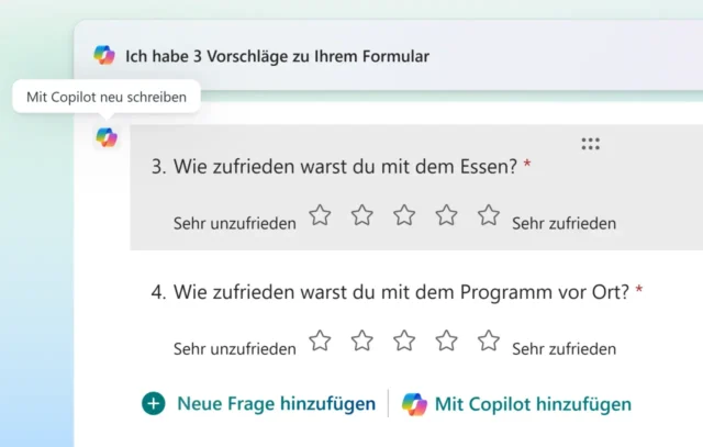Formular bearbeiten mit Copilot