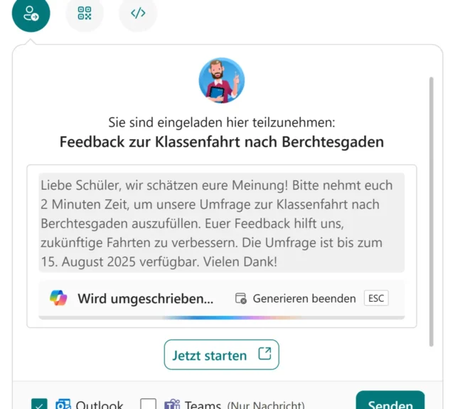 Einladung formulieren unter Antworten sammeln