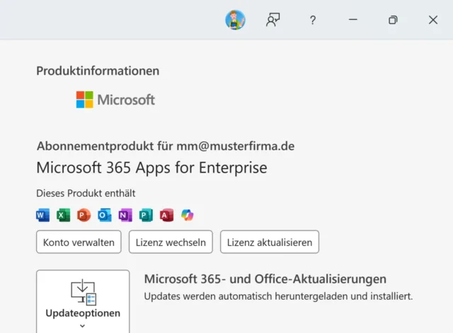 gültige Lizenz für Microsoft 365