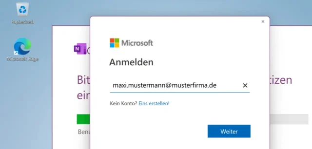 Anmelden mit Benutzerkonto