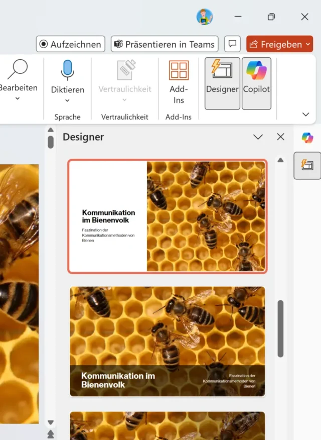 Designer in PowerPoint