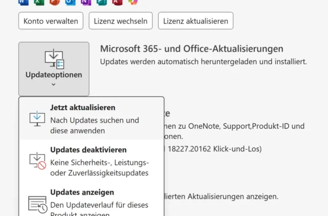 Updates suchen und herunterladen