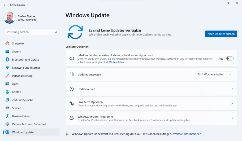 Windows Update in den Einstellungen