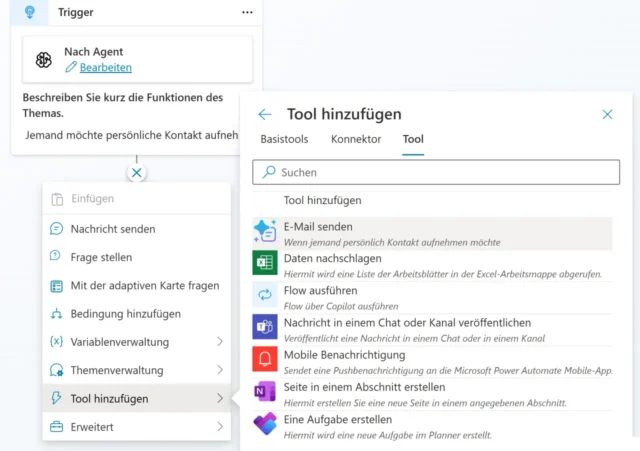 Tool zu Trigger hinzufügen