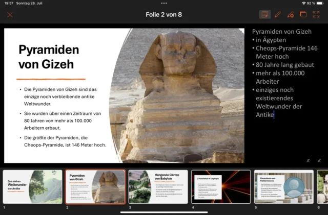 PowerPoint auf dem iPad: Referentenansicht