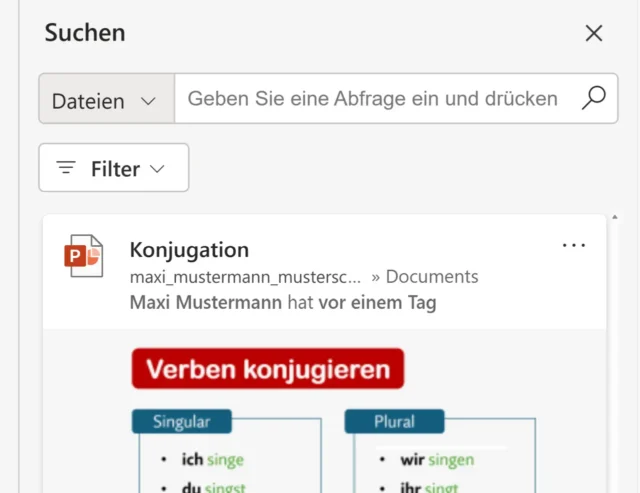 Präsentation auswählen, um Folien wiederzuverwenden