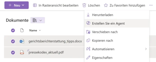 Agent in SharePoint erstellen