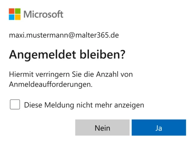 Angemeldet bleiben?
