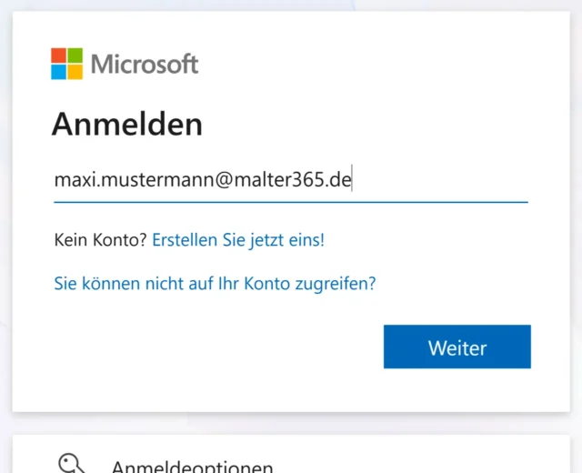 Anmelden mit Benutzername