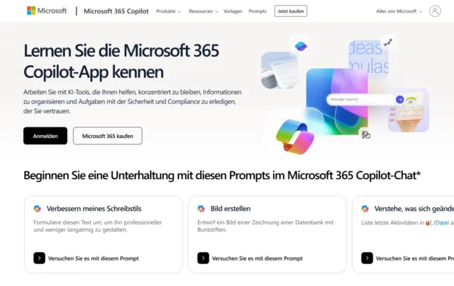offizielle Website von Microsoft 365 Copilot
