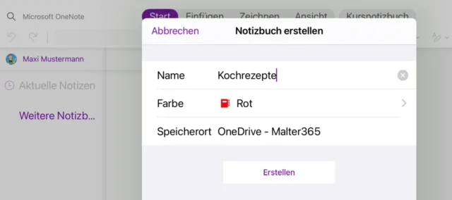 Notizbuch erstellen auf dem iPad