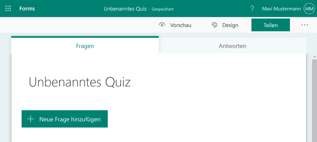 Unbenanntes Quiz in Microsoft Forms