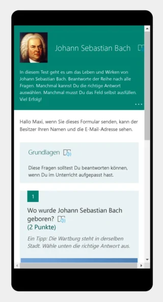 Quiz als Vorschau auf dem Smartphone