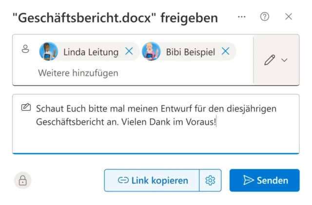 Datei für andere Personen freigeben