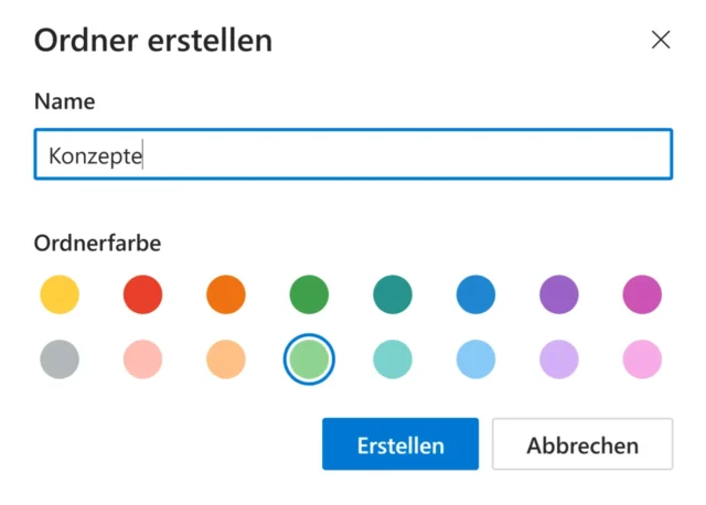 Ordner erstellen in OneDrive Online