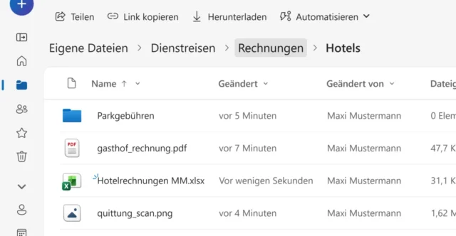 Ordnerpfad in OneDrive Online