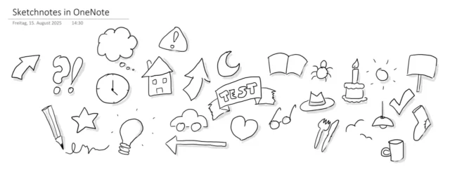 Sketchnotes auf einer Seite in OneNote