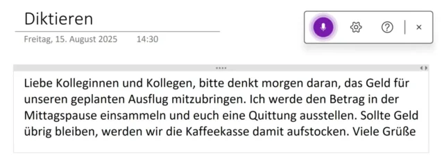 Diktieren in OneNote (Windows)