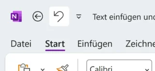 Rückgängig im Schnellzugriff von OneNote