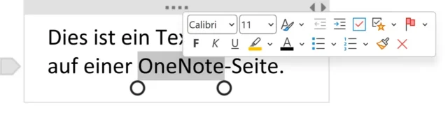 markierter Text in einem Container