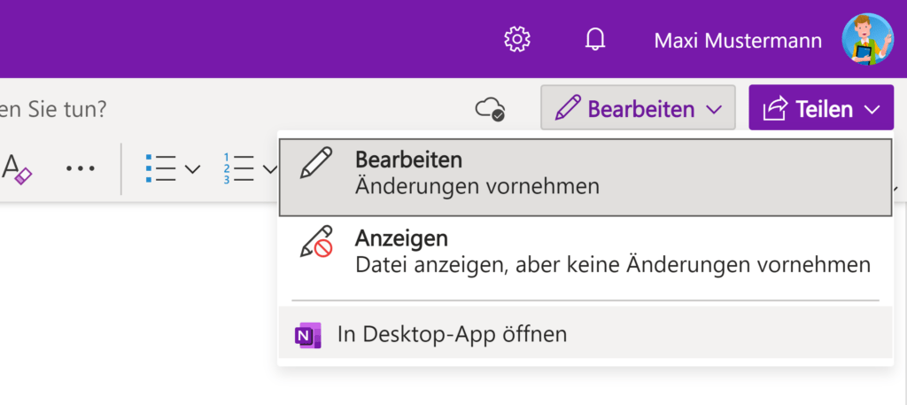 Kursnotizbuch per Web-App in Desktop-App öffnen