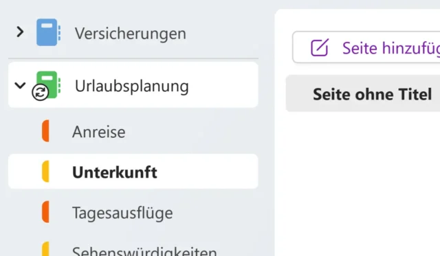 Notizbuch in OneNote wird synchronisiert