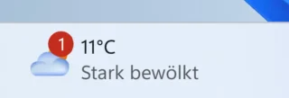 Benachrichtigungsbadge am Widgets-Bereich