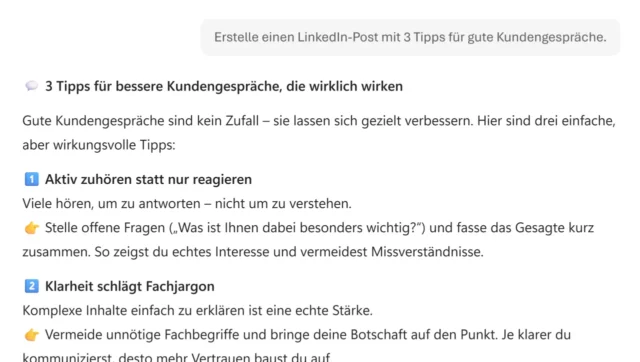 Vorschlag für Social-Media-Post generieren