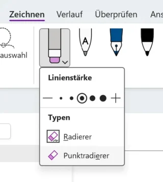 Radierer in OneNote anpassen