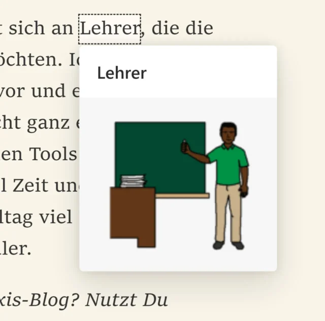 Bildwörterbuch im Plastischen Reader