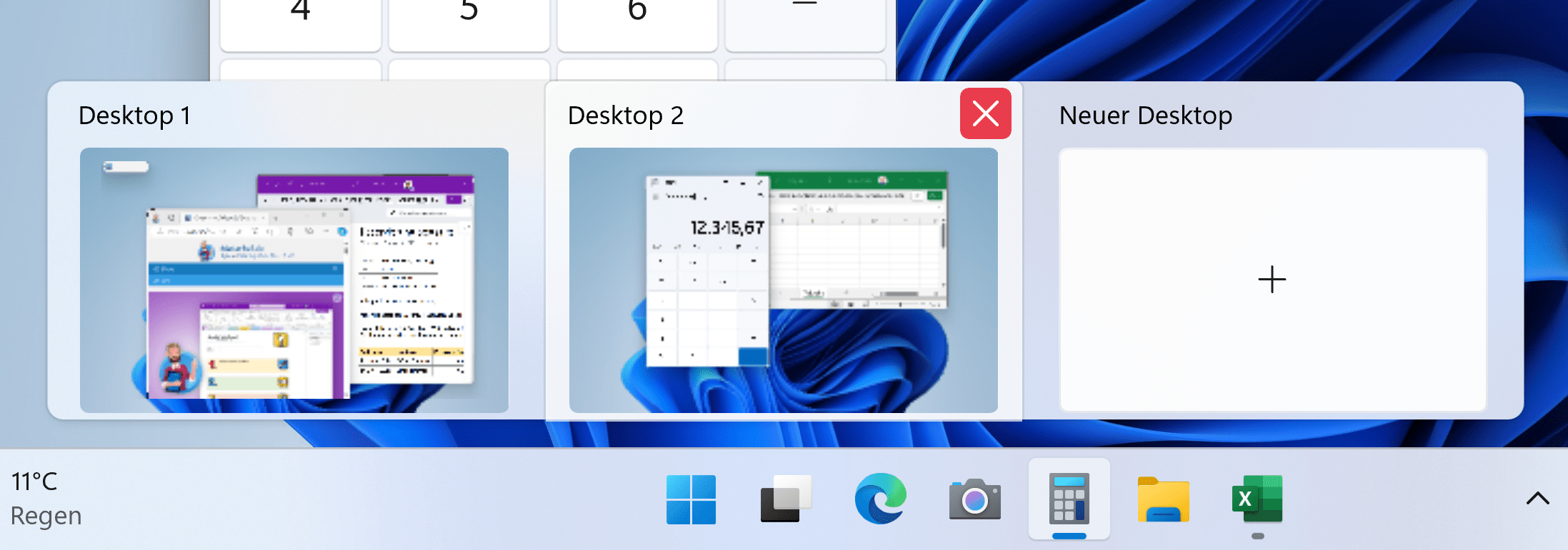 Neuer Desktop in Windows 11