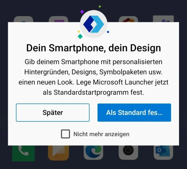 Microsoft Launcher als Standard festlegen