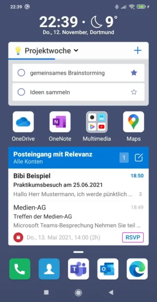 personalisierte Startseite im Microsoft Launcher