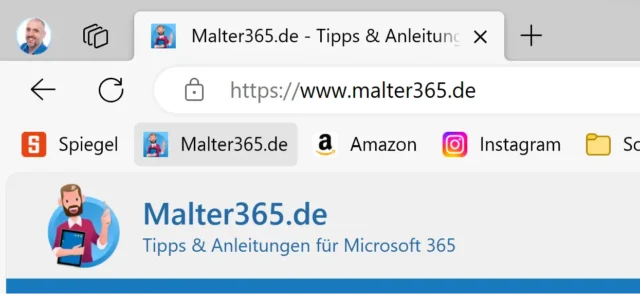 Favoritenleiste in Microsoft Edge
