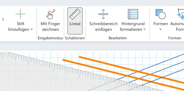 Lineal im Menüband von OneNote
