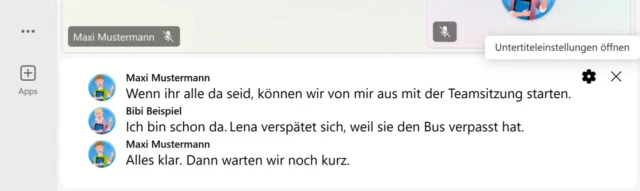 Liveuntertitel während der Online-Besprechung