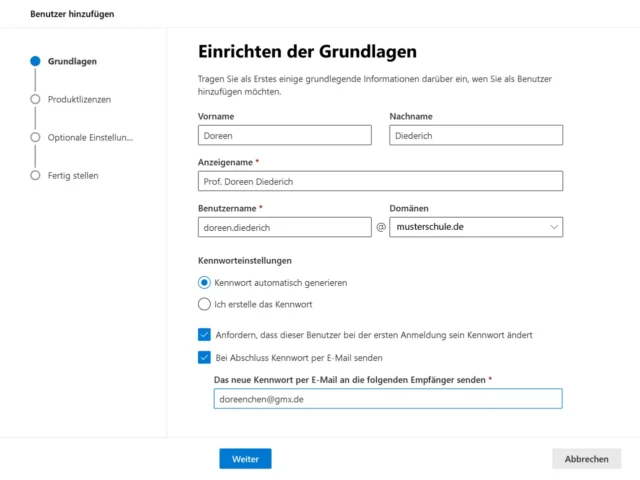 Benutzer hinzufügen in Microsoft 365